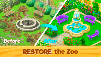 动物大营救：休闲三消模式+动物模拟经营 (Zoo Rescue) screenshot 1
