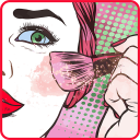 Girls Fashion Colouring Book Icon