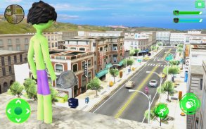 Green Monster Stickman Rope Hero Crime Simulator screenshot 1