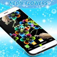 Hình nền động Neon Flowers screenshot 0