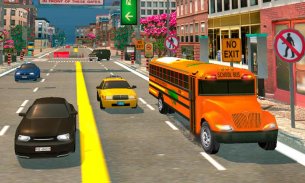Autobús escolar que conduce 3D screenshot 0