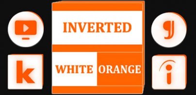 Inverted White and Orange Icon Pack Free