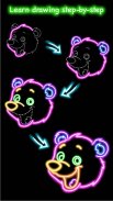 Draw Glow Animals screenshot 2