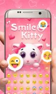 Smile Kitty GO Keyboard Theme screenshot 3