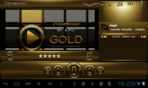 Poweramp skin الذهب الأسود screenshot 1