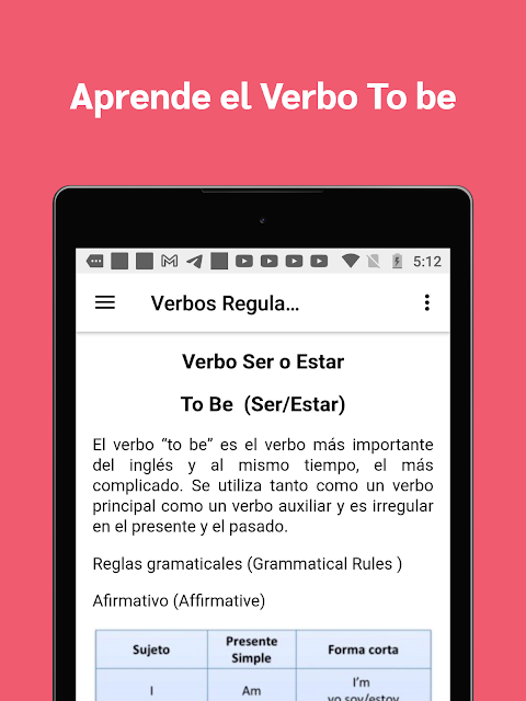 Os verbos irregulares inglês na App Store