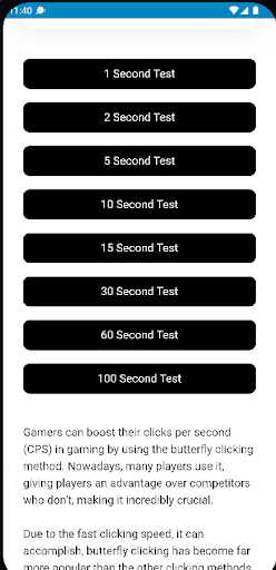 5 seconds click test Click speed test in 5 seconds And 1 click speed test 