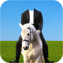 Horse With Man Photo Suit Icon