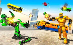 Flying Bus Robot Transform War: Robot Hero Game screenshot 2