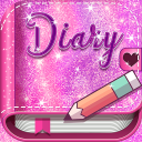 Cute Pink Secret Diary with Glitter