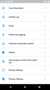 Settings for Facebook screenshot 3