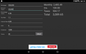 PITI mortgage calculator screenshot 0