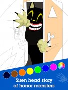 Siren Monster Horror Coloring Book screenshot 3