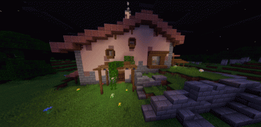 Pink house in Minecraft PE screenshot 0