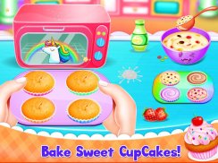 यूनिकॉर्न Cupcake बेकिंग रसोई: मिठाई खेल screenshot 1