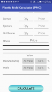 Plastic Mold Calculator (PMC) screenshot 1