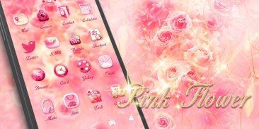 Pink Flower Go Launcher Theme screenshot 3