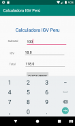 Calculadora de IGV para Perú screenshot 0