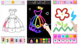 Glitter Dresses Coloring Book - Páginas de dibujo screenshot 5