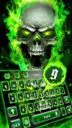 Green Flame Skull Keyboard theme screenshot 0