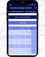 Cost and Percentage Calculator screenshot 1