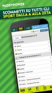 Paddy Power Scommesse Sportive per Android – Scommetti live su Calcio & Tennis screenshot 2