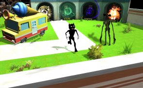 Angry Cartoon Cat Night Siren Head Versus screenshot 0