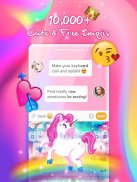 Bàn phím Unicorn: Các Chủ đề Galaxy Rainbow Girly screenshot 3