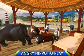 Wild Hippo Beach Attack Jungle Simulator screenshot 2