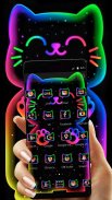 Colorful Neon Black Cat Theme screenshot 4