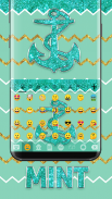 Mint Green Glitter Emoji Keyboard Wallpaper screenshot 1