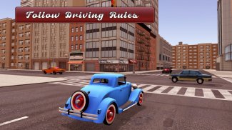 Retro car driving school screenshot 1