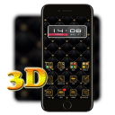 3D Ripple Gold Black Launcher Wallpaper Theme