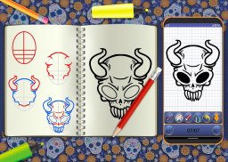 Learn To Draw Skull Tattoos Step By Step - Free screenshot 5