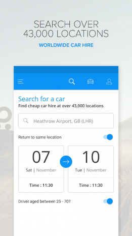 Rentalcars app