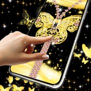 Golden butterflies lock screen screenshot 4