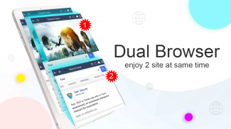 Fast Dual Browser: Navigateur d'écran divisé screenshot 1