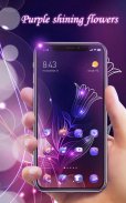 Abstract Neon Shiny Purple Flower stylish Theme screenshot 3