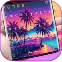 Sunset Beach Palm keyboard Icon
