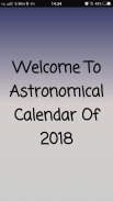 Astronomy Calendar For 2018 screenshot 1