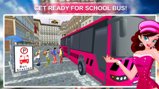 Pink Lady School Bus Driver: Bus Driving Simulator screenshot 0