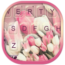 Girly Pink Tulip Keyboard Them