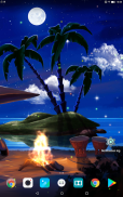 Tropical Beach at Night Live W screenshot 3