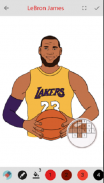 Pixel art basketball logo : Color by Number screenshot 1