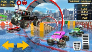 Police Monster Truck Gangster Chase Water Surfing screenshot 0
