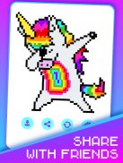 Pixel Unicorns Coloring Book screenshot 3