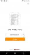 PDF Form 990 EZ for IRS: Sign Tax Digital eForm screenshot 1