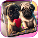 Cute pug dog keyboard icon