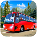 Turis bus offroad mengemudi mendaki gunung Icon