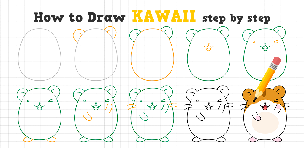 Download do APK de Como desenhar Kawaii, desenhos, passo a passo para  Android